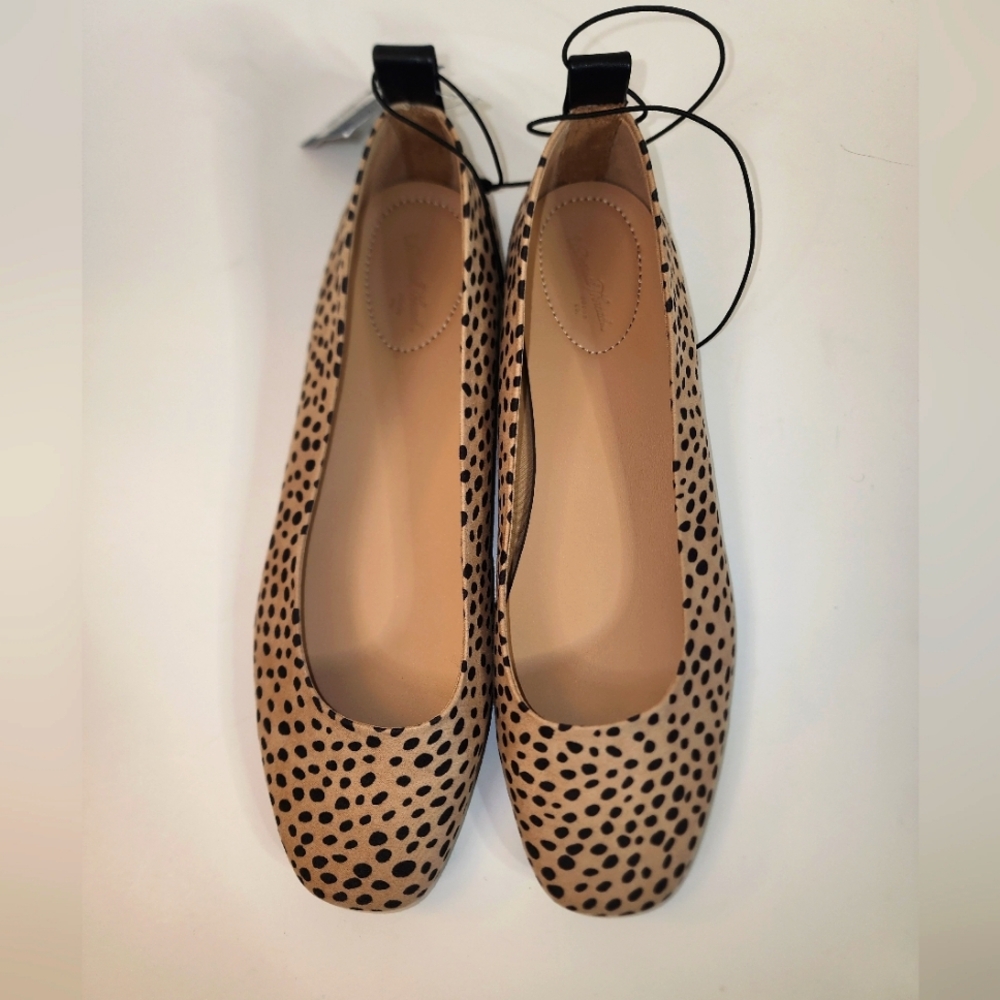 Tan and Black Women's Flats